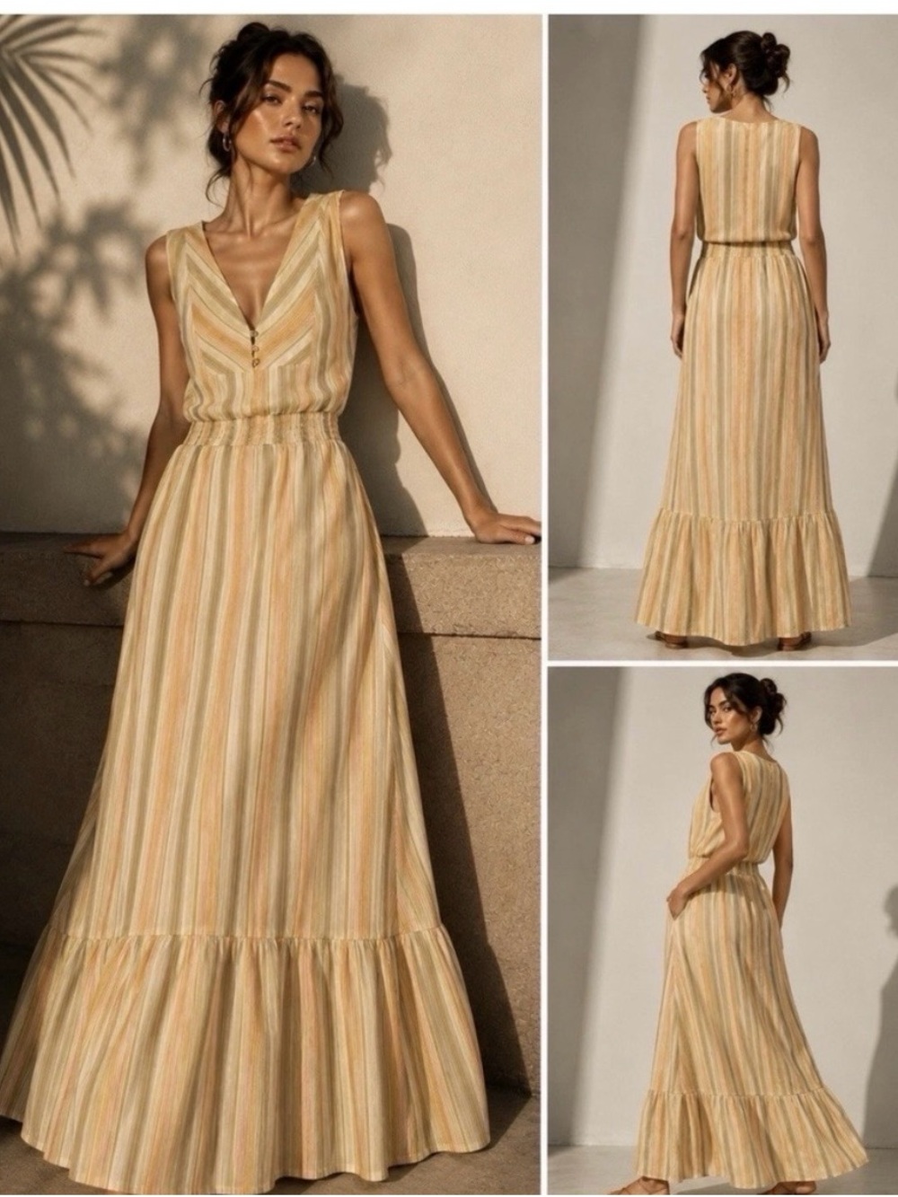 Prana California DreamingMaxi Dress in Golden Hour colorway size Medium
